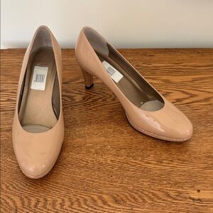 Beige Patent Leather Heels